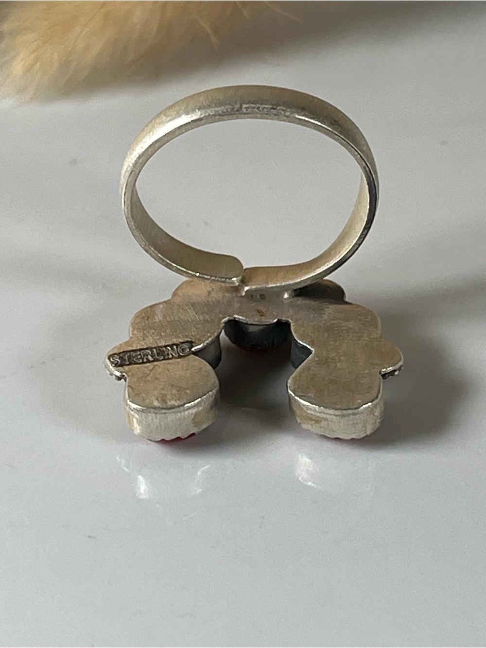 Solid Sterling Silver Carnelian Southwestern Naja Ring Adjustable Size 7.25 - Picture 5 of 9